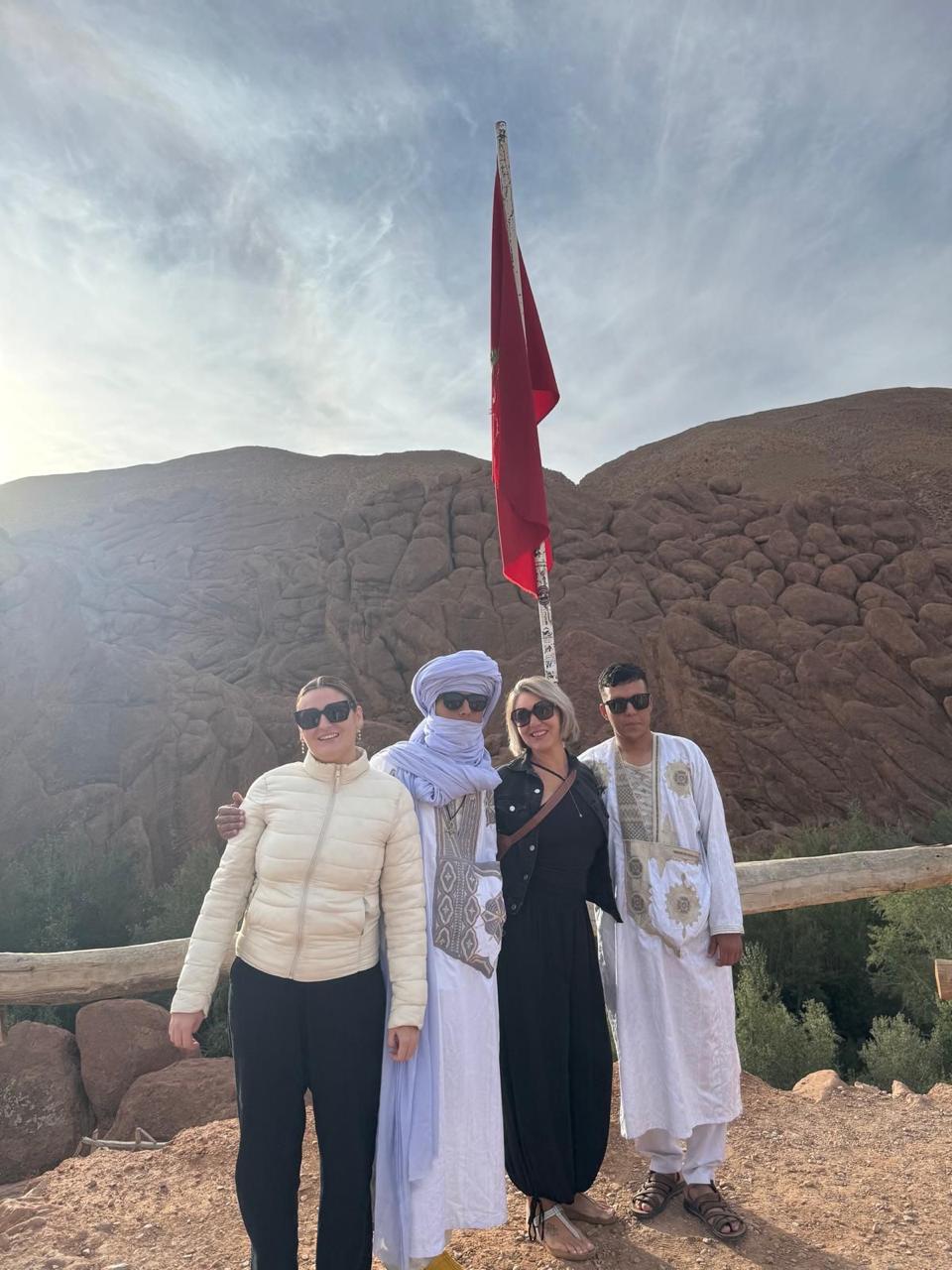 Majestic peaks of the High Atlas Mountains with traditional Berber villages